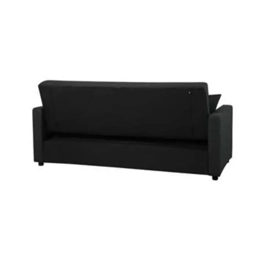 Beliani GLOMMA - Slaapbank 3-zits - Zwart - Polyester