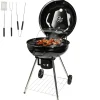 Barbecues En Accessoires-Goliving Houtskool Barbecue - Ø54 cm - Inclusief Accessoires - BBQ op Wielen
