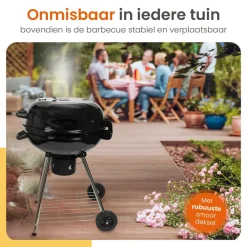 Barbecues En Accessoires-Goliving Houtskool Barbecue - Ø54 cm - Inclusief Accessoires - BBQ op Wielen