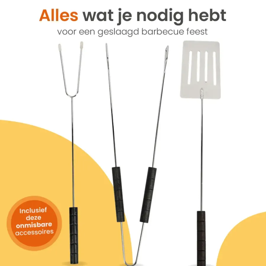 Barbecues En Accessoires-Goliving Houtskool Barbecue - Ø54 cm - Inclusief Accessoires - BBQ op Wielen