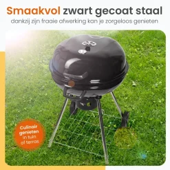 Barbecues En Accessoires-Goliving Houtskool Barbecue - Ø54 cm - Inclusief Accessoires - BBQ op Wielen