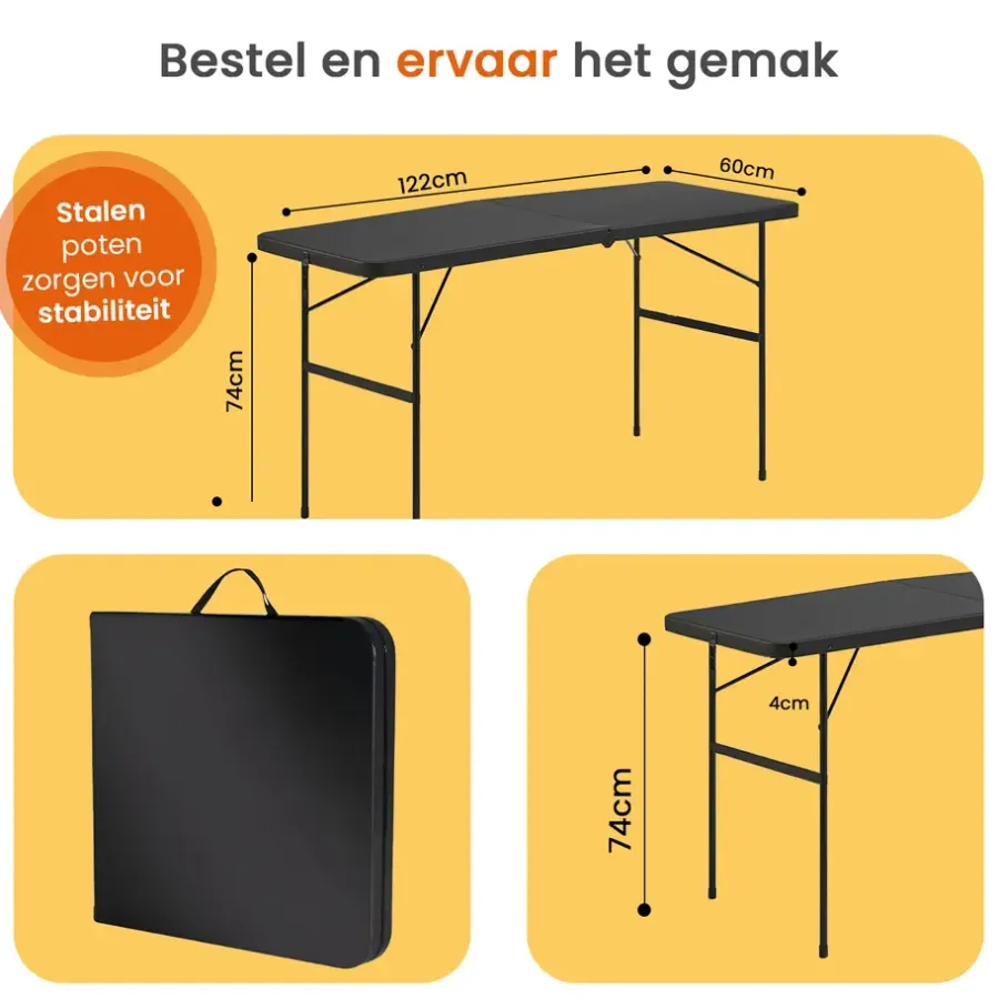 Goliving Inklapbare Tafel – Klaptafel – Campingtafel – Vouwtafel Buiten