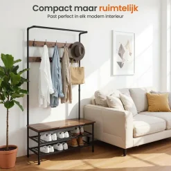 Goliving Kapstok - Garderoberek - Schoenenrek - Staand - Industrieel - XL