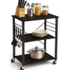 Goliving Keukentrolley - Keukenkast - Keukenrek - Keuken Organizer - Zwart