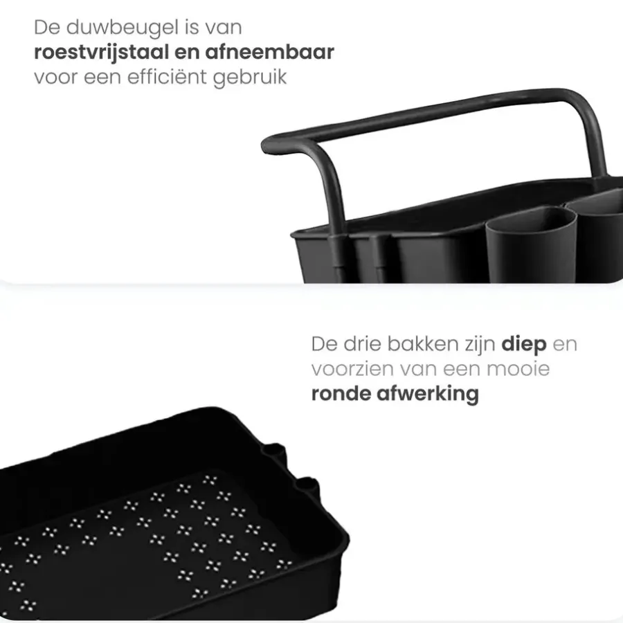 Goliving Keukentrolley op wieltjes - Serveerwagen - Keuken Trolley - Met Bakjes
