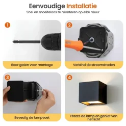 Buitenverlichting|Wandlampen-Goliving lamp – Wandlamp - Buitenlamp - Waterdichte LED-verlichting