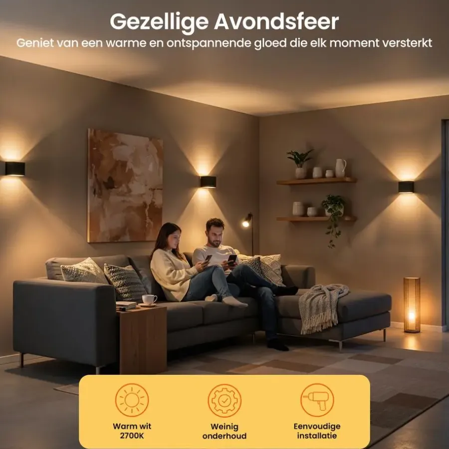 Buitenverlichting|Wandlampen-Goliving lamp – Wandlamp - Buitenlamp - Waterdichte LED-verlichting