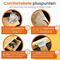 Dienbladen-Goliving Laptoptafel - Uitklapbaar 39 cm - Ergonomisch - Laptopstandaard