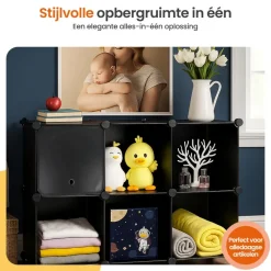 Schoenenkasten-Goliving Opvouwbare Opbergkast - 24 Paar - 92 x 82 cm - Schoenenkast - Zwart