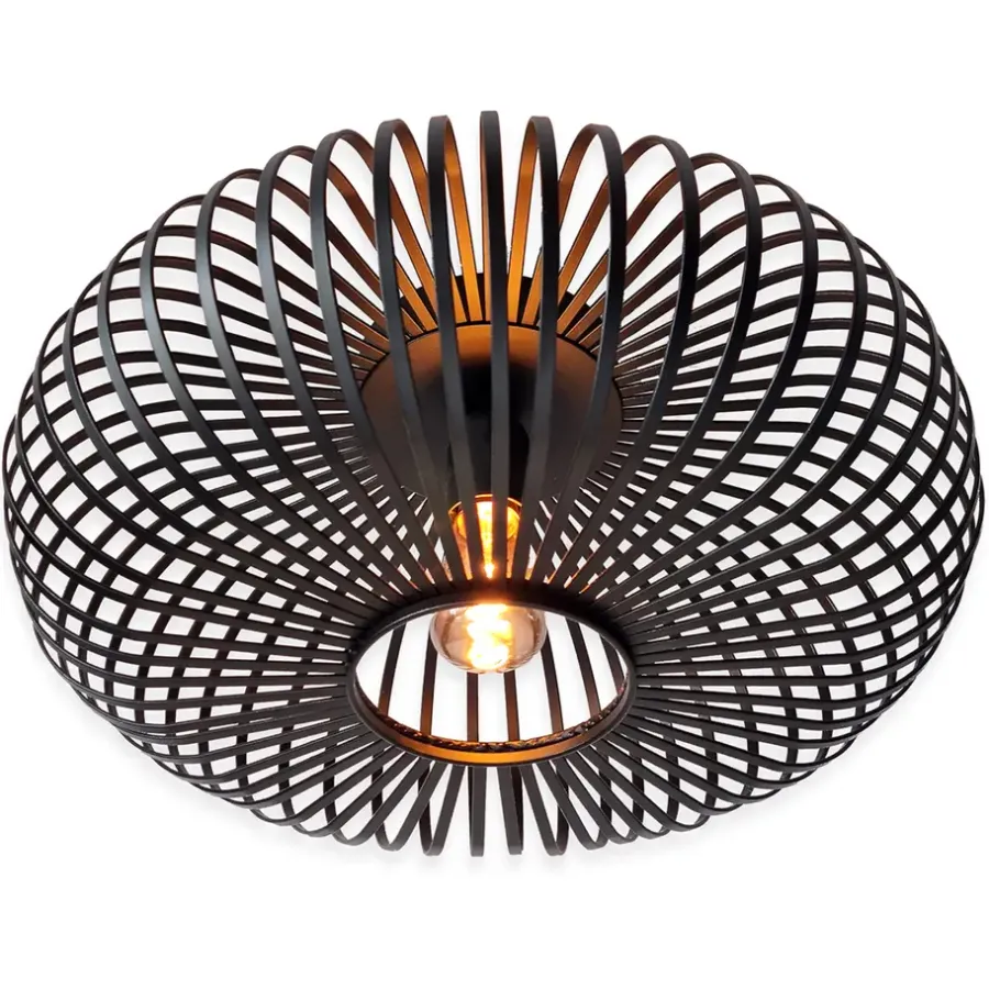 Goliving Plafondlamp - Plafonnière - E27 - Metaal - Ø 40 cm - Zwart
