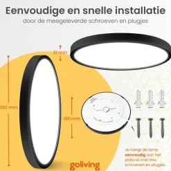 Plafondlampen-Goliving Plafondlamp - Plafonnière - LED - Ø30cm - Wit