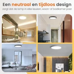 Plafondlampen-Goliving Plafondlamp - Plafonnière - LED - Ø30cm - Wit