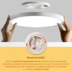 Goliving Plafondlamp - Plafonnière - LED - 30x30x2.1 cm - Zwart