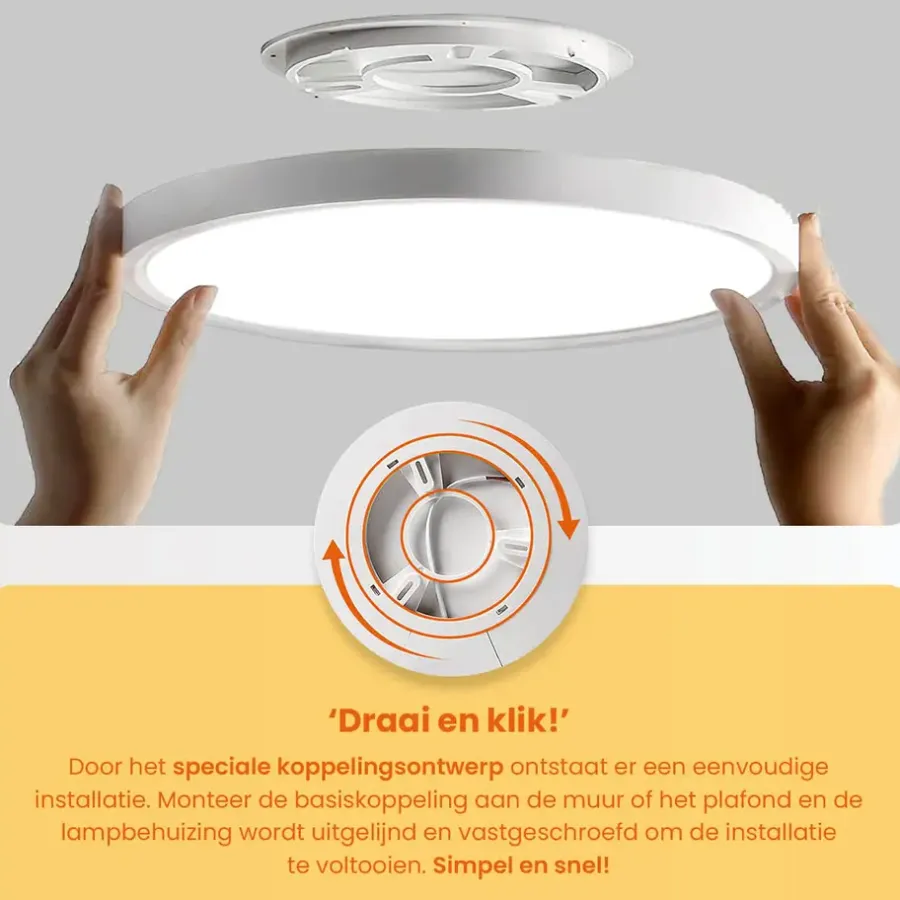 Goliving Plafondlamp - Plafonnière - LED - 30x30x2.1 cm - Zwart
