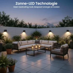 Wandlampen-Goliving Solar Kubus Wandlamp - Solar Tuinverlichting - Zwart