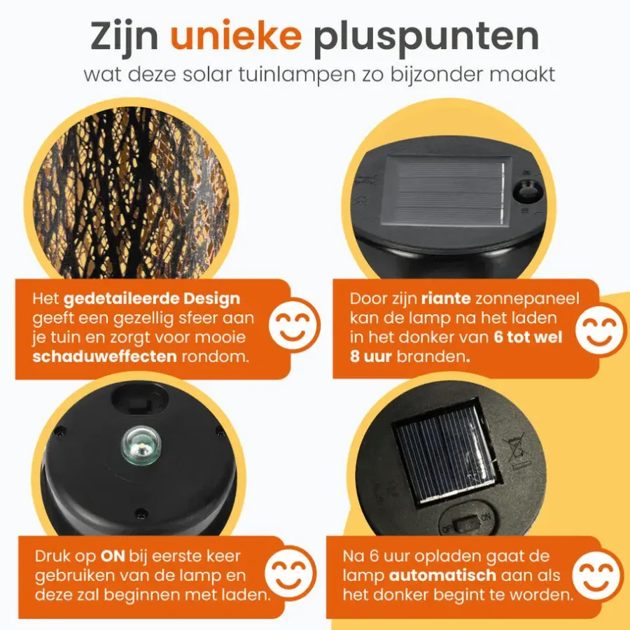 Kandelaars En Windlichten-Goliving Solar Tafellamp Oasis - 2 Stuks - LED Buitenverlichting Zonne-energie