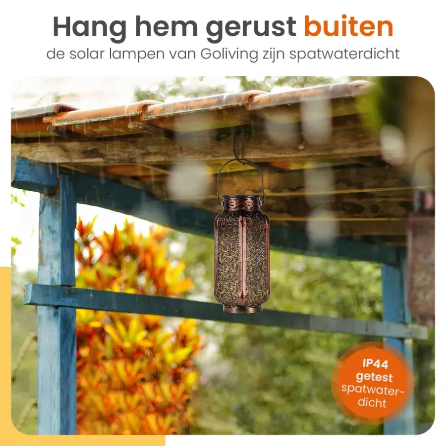 Kandelaars En Windlichten-Goliving Solar Tafellamp Spark – 2 Stuks – LED Buitenverlichting Zonne-energie