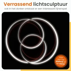 Goliving Spiraal Plafondlamp - Plafonnière - LED - 35w - Ø63cm - Zwart