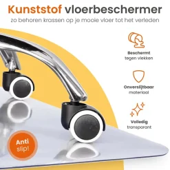 Vloerbescherming-Goliving Vloerbeschermer bureaustoel - 90x120cm - Bureaustoelmat