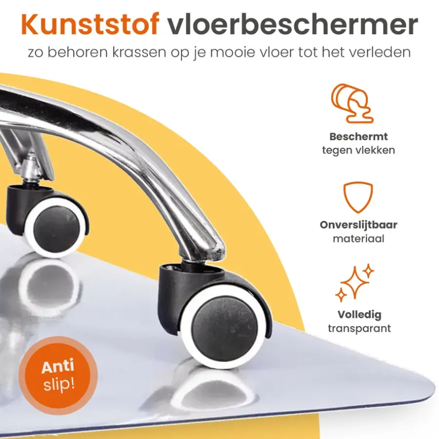 Vloerbescherming-Goliving Vloerbeschermer bureaustoel - 90x120cm - Bureaustoelmat