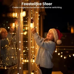 Buitenverlichting|Lichtsnoeren-Gologi lichtsnoer buiten en binnen - Lichtslinger 15M - Tuinverlichting LED