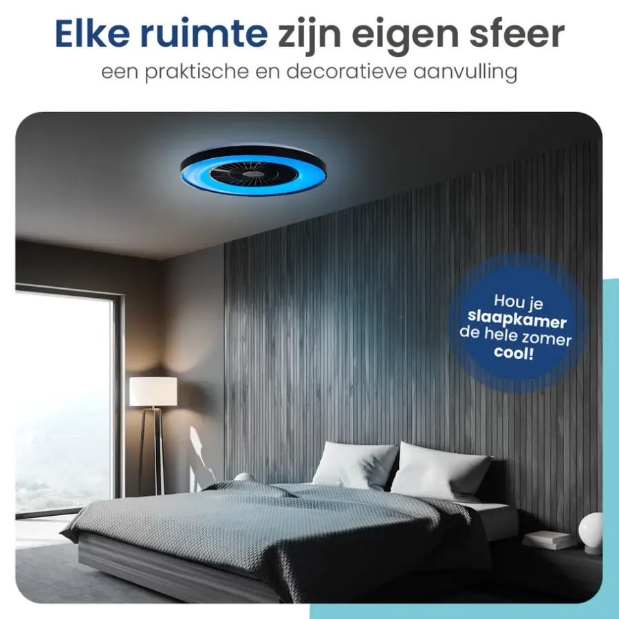 Plafondlampen-Gologi Plafondventilator met Verlichting - Ø60 cm - LED RGBW - 6 Standen