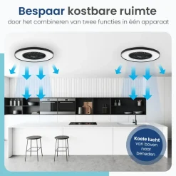 Plafondlampen-Gologi Plafondventilator met Verlichting - Ø60 cm - LED RGBW - 6 Standen