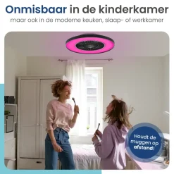 Plafondlampen-Gologi Plafondventilator met Verlichting - Ø60 cm - LED RGBW - 6 Standen