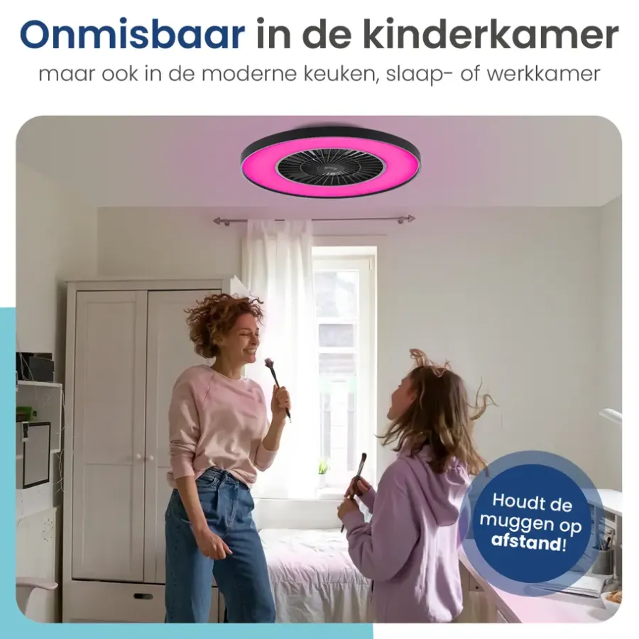Plafondlampen-Gologi Plafondventilator met Verlichting - Ø60 cm - LED RGBW - 6 Standen