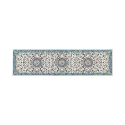 Beliani GORDES - Loper tapijt - Beige/Blauw - 80 x 300 cm - Polyester