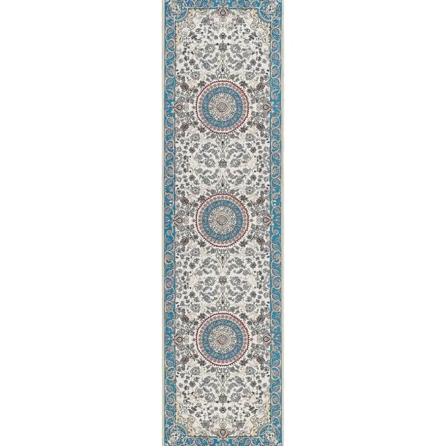 Beliani GORDES - Loper tapijt - Beige/Blauw - 80 x 300 cm - Polyester