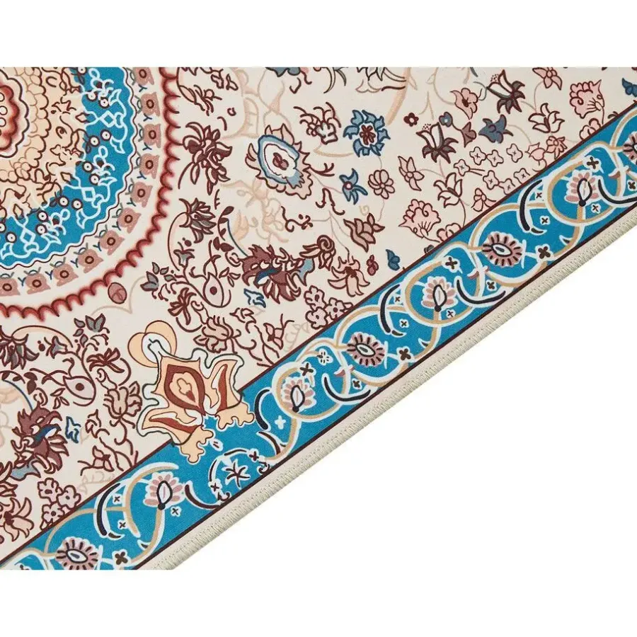 Beliani GORDES - Loper tapijt - Beige/Blauw - 80 x 300 cm - Polyester