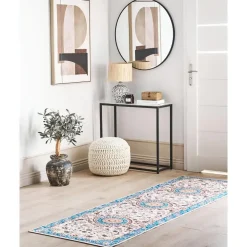 Tapijtlopers En Keukenlopers-Beliani GORDES - Loper tapijt - Beige/Blauw - 80 x 240 cm - Polyester
