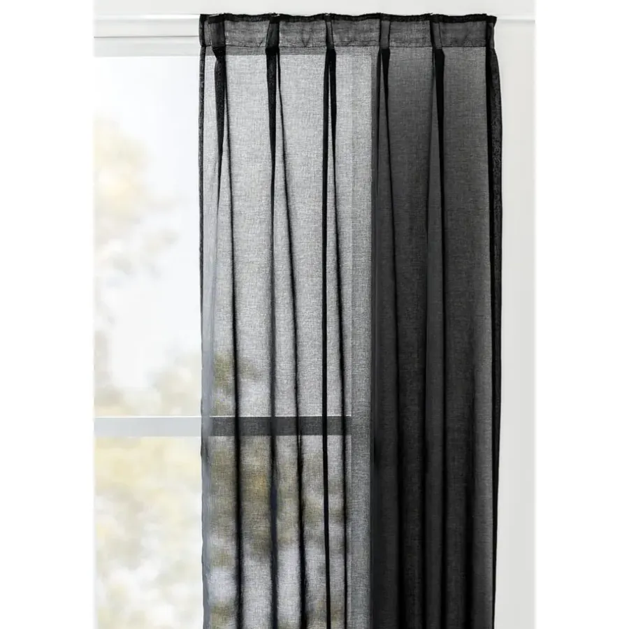 Gordijnen|Kant &Amp; Klaar Gordijnen-Leen Bakker Gordijn Britt - zwart - 280x140 cm (1 stuk)