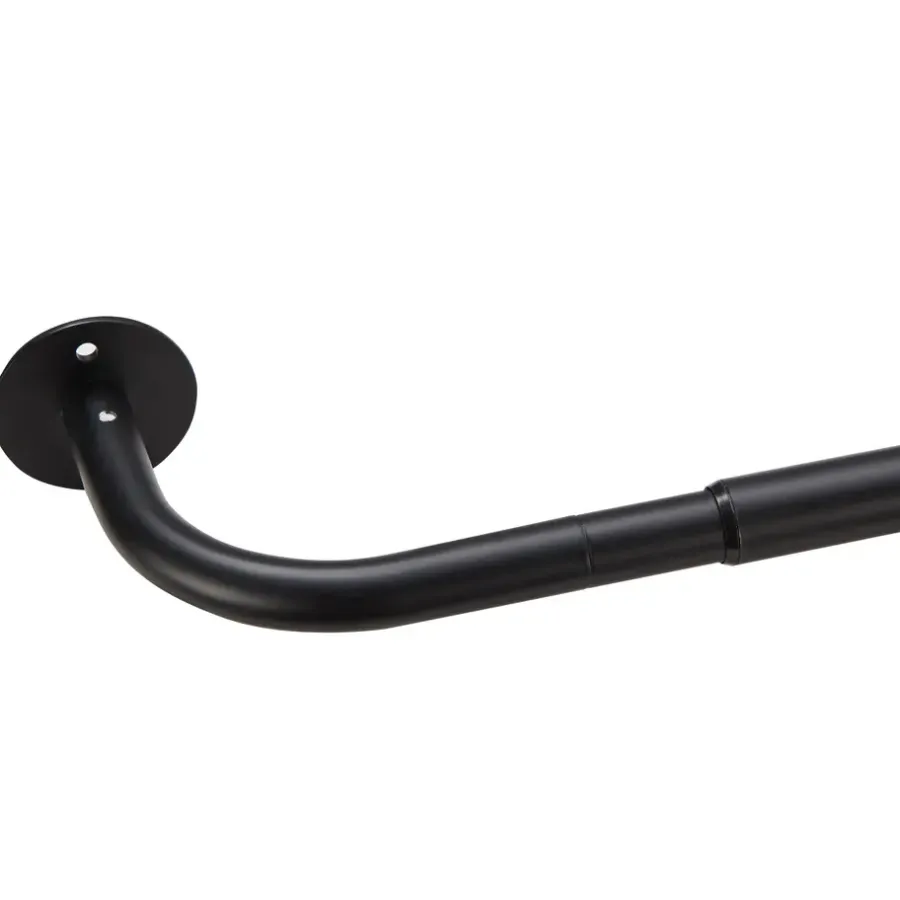 ACAZA Gordijnroede - uitschuifbaar - 120 tot 210 cm - zwart