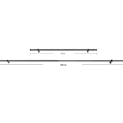 Gordijnroedes-ACAZA Gordijnroede - Uitschuifbaar - Stang van 125-240 cm - Zwart
