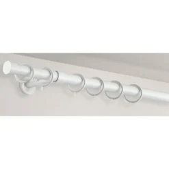 Gordijnroedes-Leen Bakker Gordijnroede 120cm - wit metaal - Ø28mm (2016367)