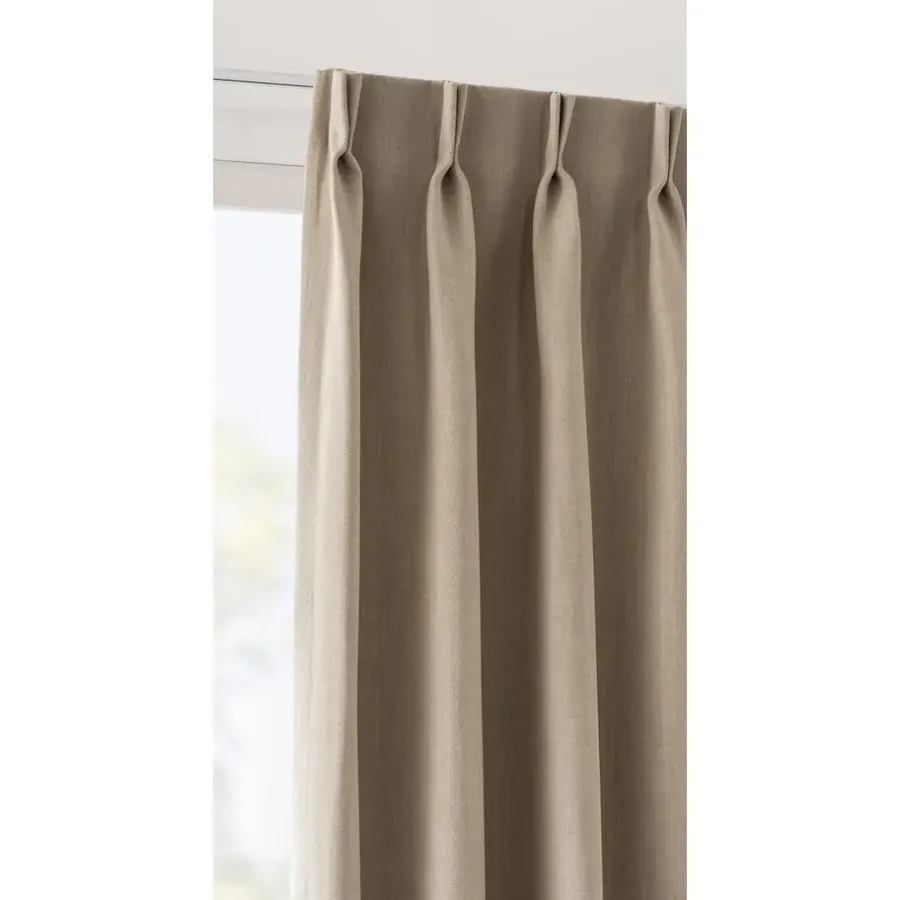 Gordijnen|Gordijnen Op Maat-Leen Bakker Gordijnstof Bowie semi verduisterend - beige