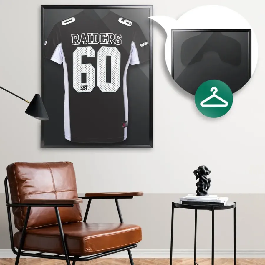 Merkloos Grote XL Shirtkader - Shirts - 3D Box Frame - 70x90cm - Zwart