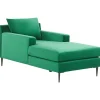 Beliani GUERET - Chaise longue - Groen - Symmetrisch - Fluweel