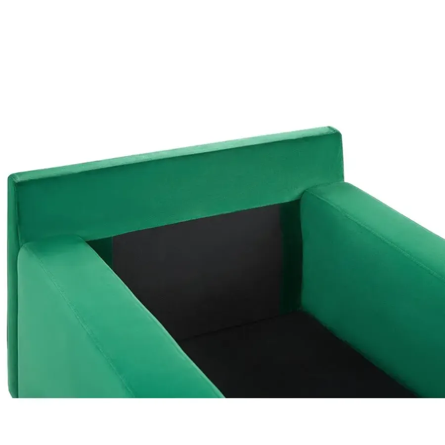Beliani GUERET - Chaise longue - Groen - Symmetrisch - Fluweel