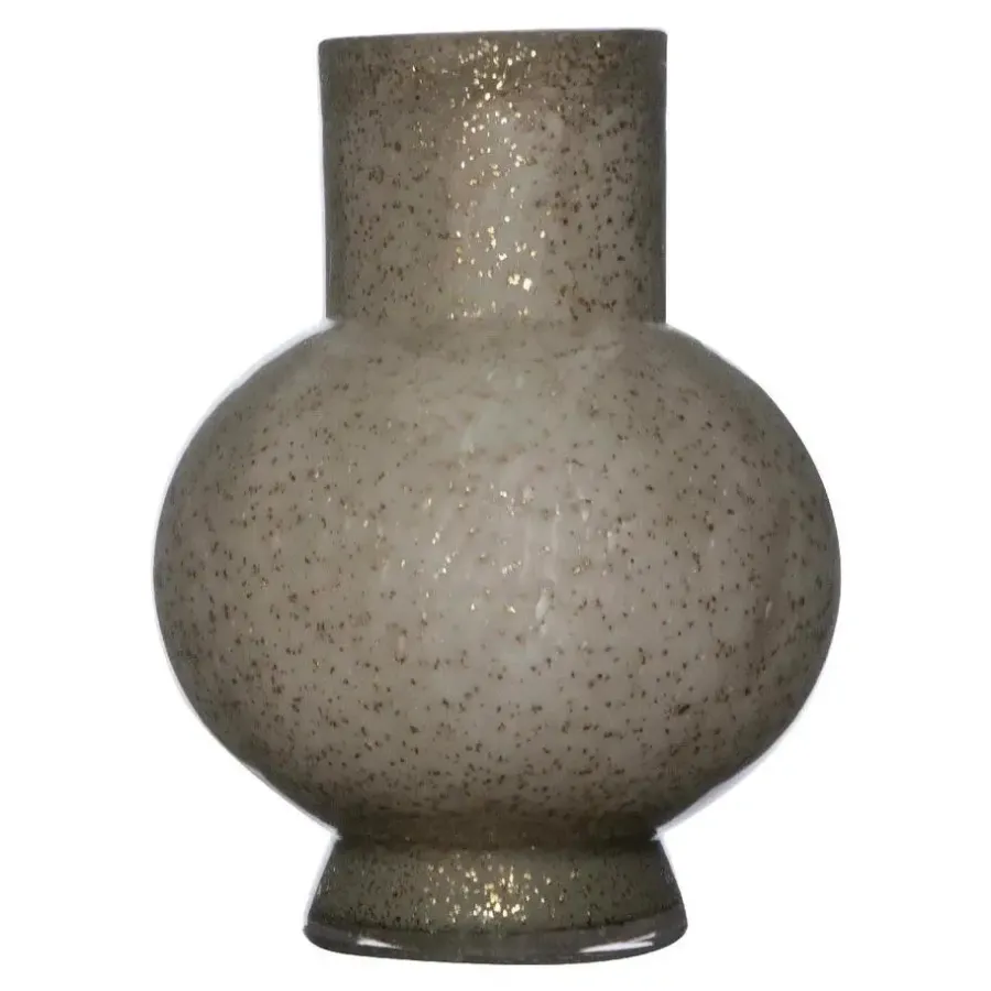 Hakbijl Glass Bloemenvaas Deborah - Goud - glas - D17 x H22 cm