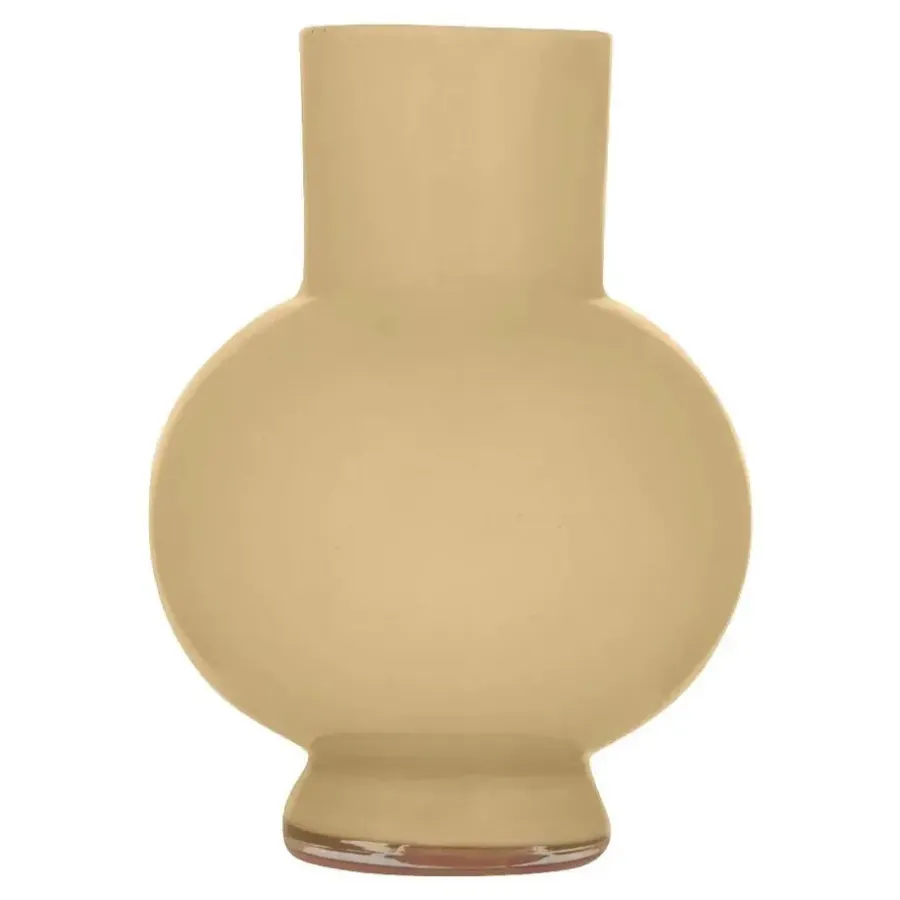 Hakbijl Glass Bloemenvaas Deborah - Beige - glas - D20 x H 26 cm