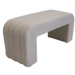 Hockers En Voetenbanken-Giga Meubel Halbankje Taupe Bouclé - 99x38x46cm - Sera