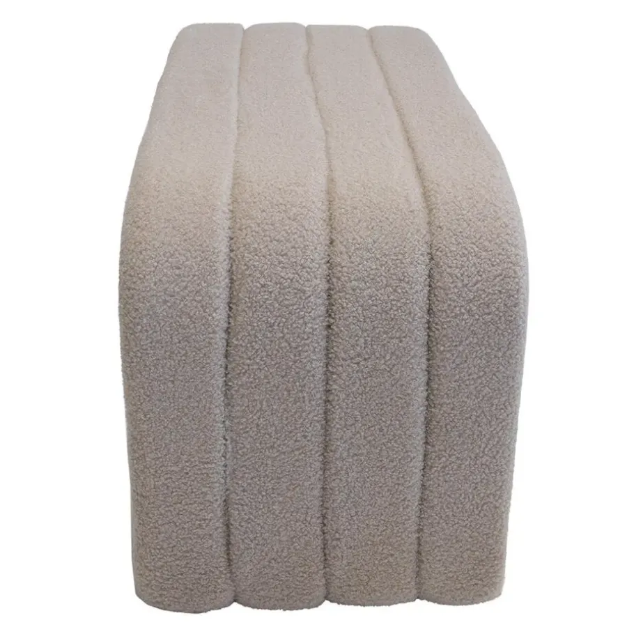 Hockers En Voetenbanken-Giga Meubel Halbankje Taupe Bouclé - 99x38x46cm - Sera