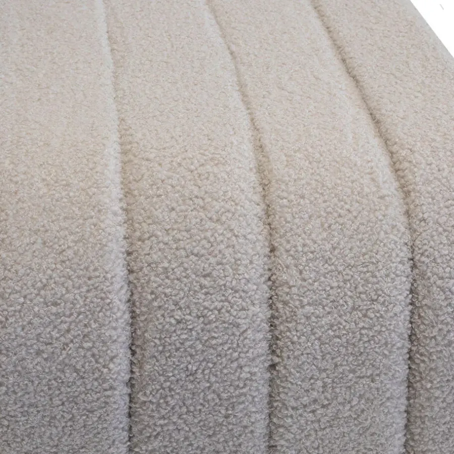 Hockers En Voetenbanken-Giga Meubel Halbankje Taupe Bouclé - 99x38x46cm - Sera