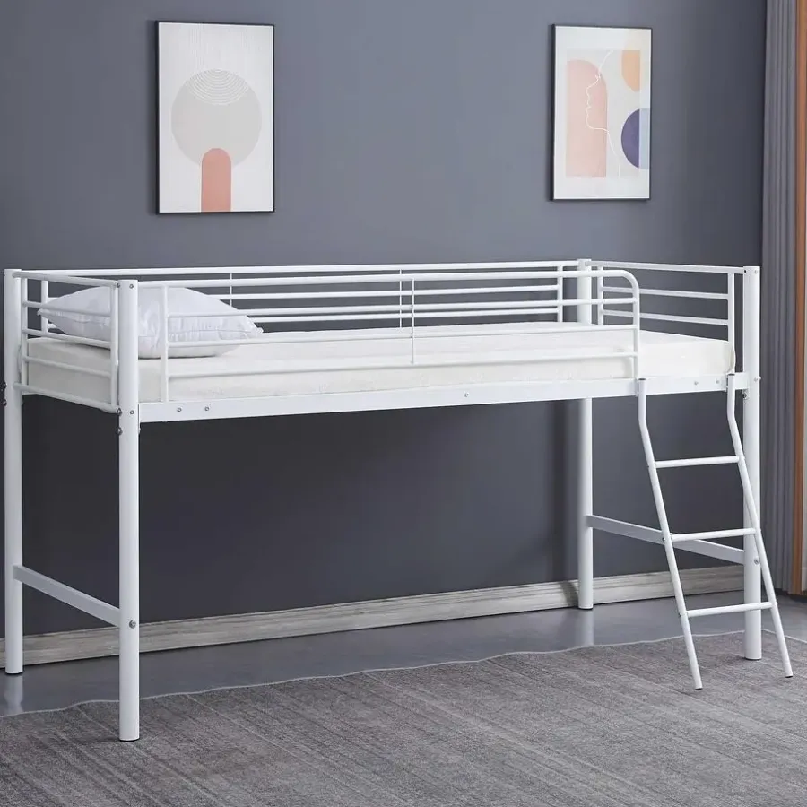 Emob Exclusive Halfhoogslaper Julie 90x200cm - metaal - mat wit