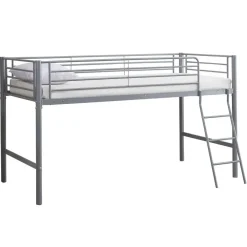 Kinderbedden-Emob Exclusive Halfhoogslaper Julie 90x200cm - metaal - mat grijs