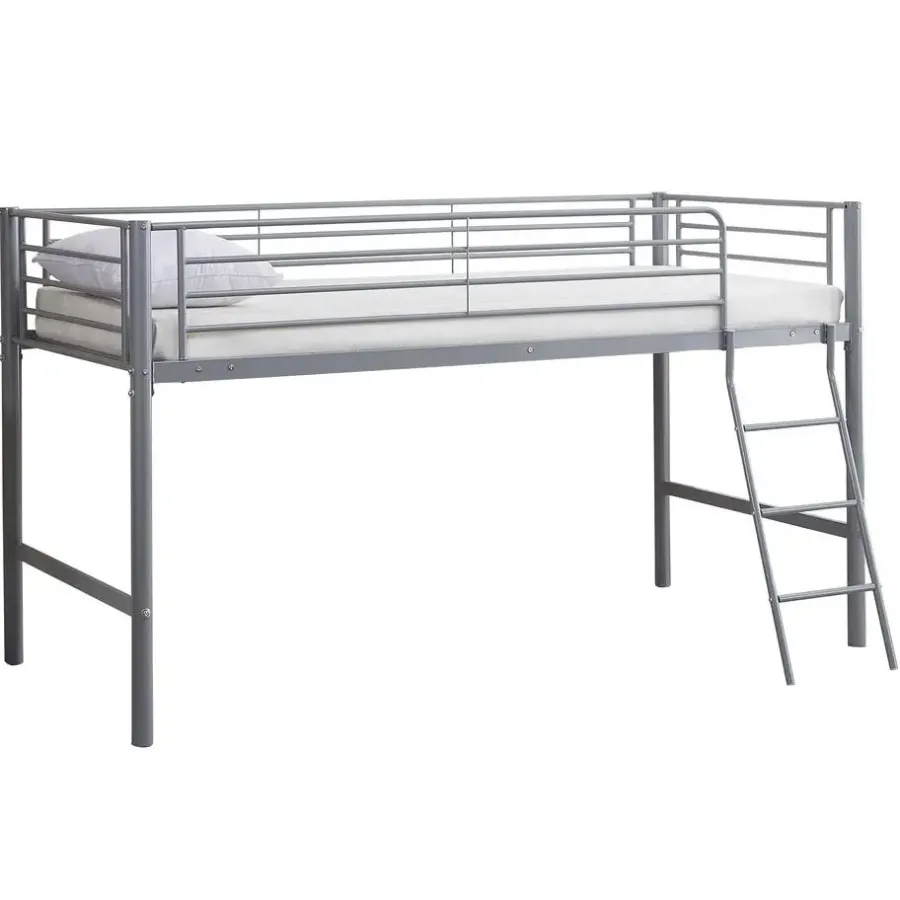 Kinderbedden-Emob Exclusive Halfhoogslaper Julie 90x200cm - metaal - mat grijs