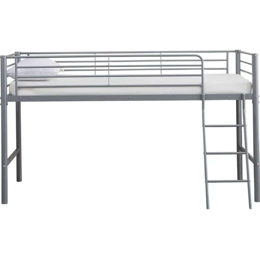 Kinderbedden-Emob Exclusive Halfhoogslaper Julie 90x200cm - metaal - mat grijs